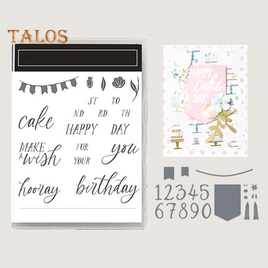 Stamps And Dies Set Reusable Silicone Stamp Carbon Steel Dies Flower Plants Animal Pattern Stamps Set for Greeting Card Making DIY Festivals Album