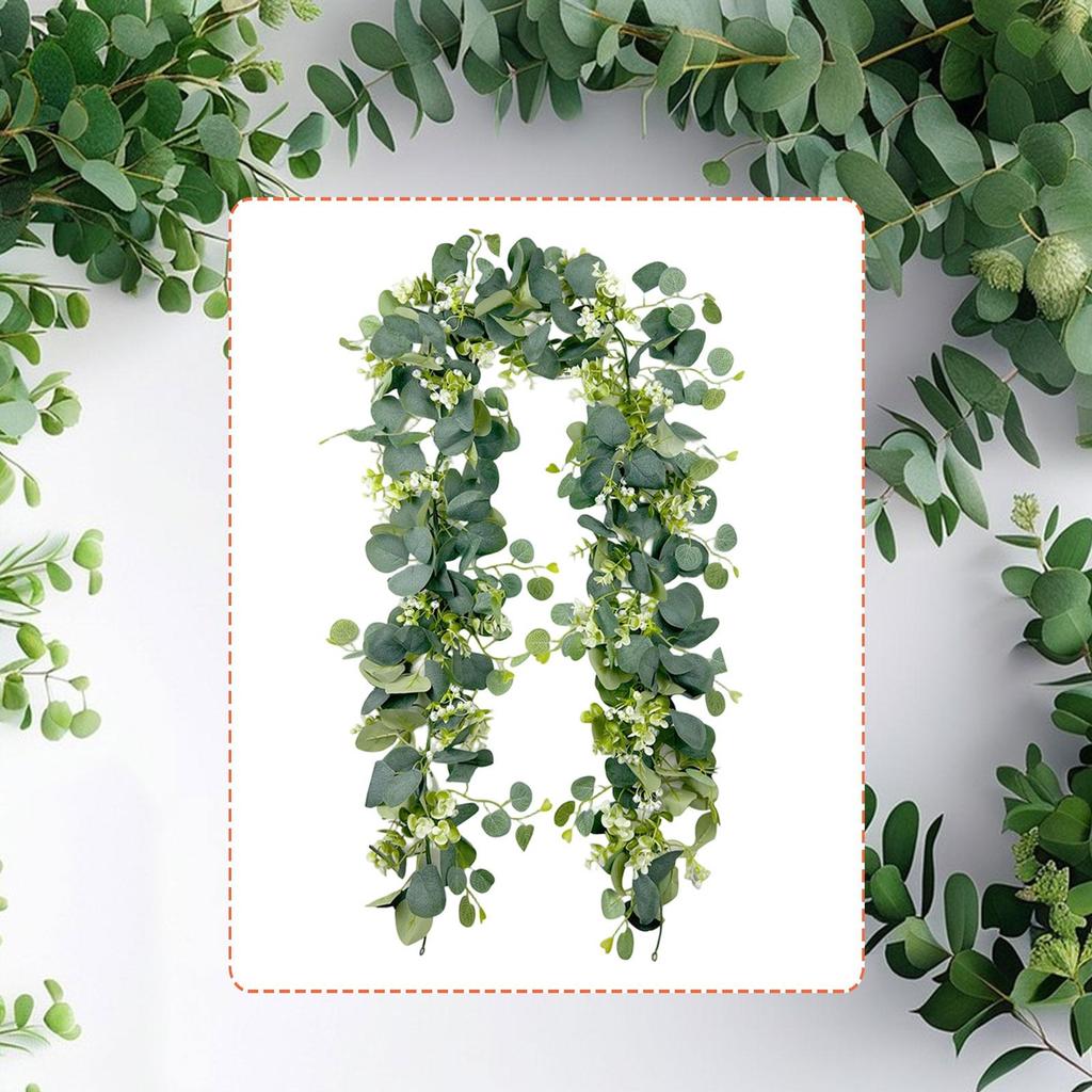 Spring Ornament Fake Eucalyptus Strand Vine Artificial Garland for Home Festive Table and Outdoor Wall Backdrop