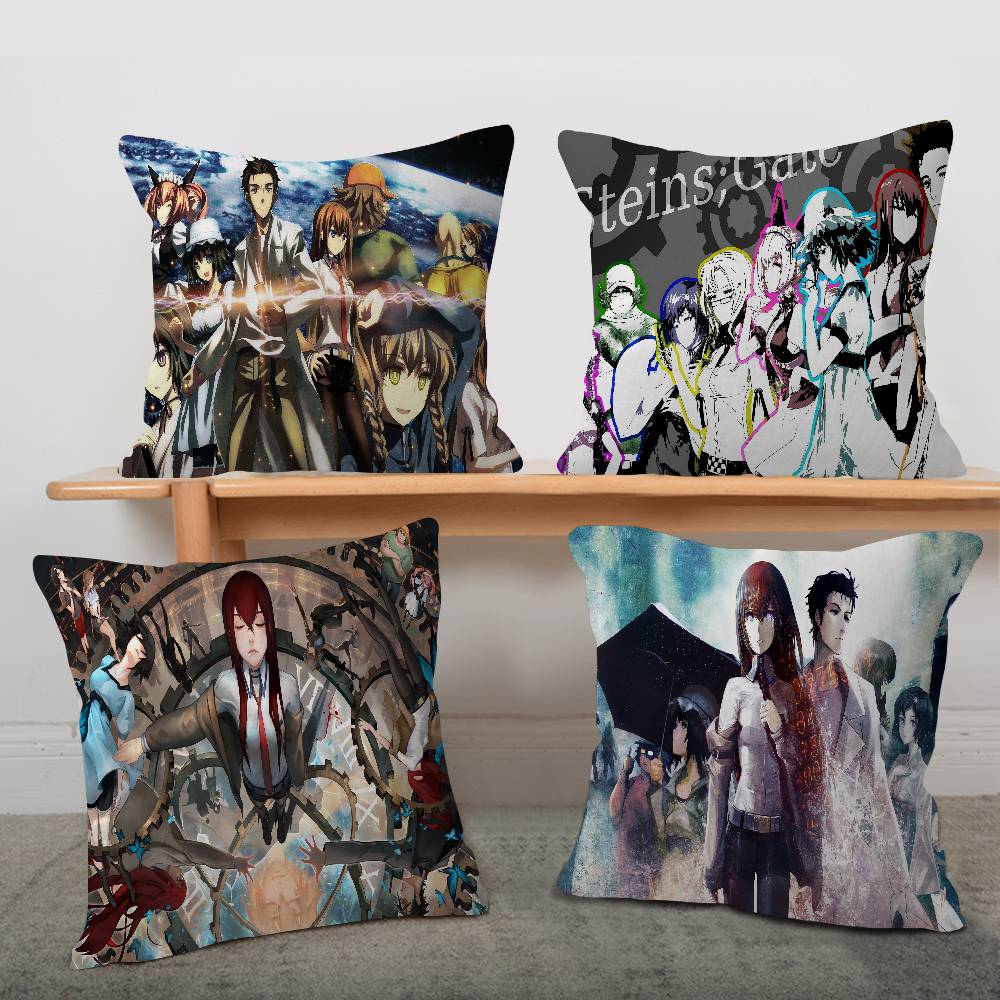 STEINS GATE Pillow Anime Pillow Sofa Bed Head Pillow Cover Cushion Cover 45x45 Cm Fashion