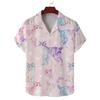 Zomer Unisex Nieuw Kortmouwig Shirt met Kattenprint Patroon voor Casual Woon-werkverkeer, Modieus en Gepersonaliseerd Ademend Shirt