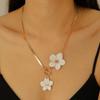 Elegant Alloy Flower Pendant Necklace and Earrings Set for Women - Fashionable, High-End, and Versatile.