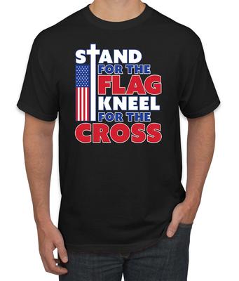 Stand for the Flag Kneel For the Cross Men T- Shirt