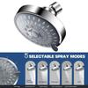 5 Modes 4 Inch High Pressure Shower Head High Flow Fixed Showerheads Sprayer Bathroom Rain Showerhead Faucet Replacement Part