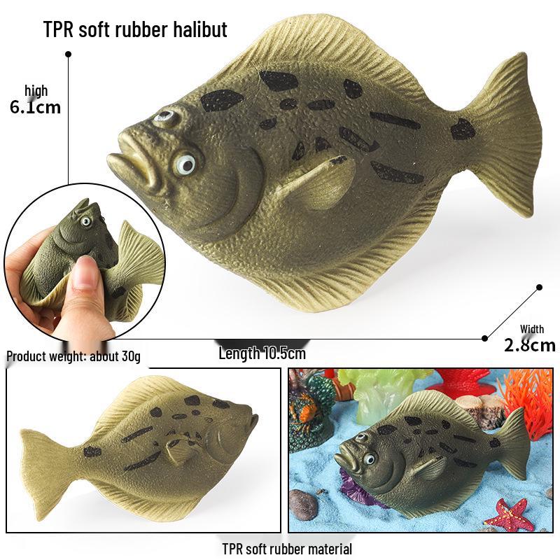 Kids' Marine Animal Model Stress Relief Toy Set: Pufferfish, Octopus, Crab, Shark, Dunkleosteus