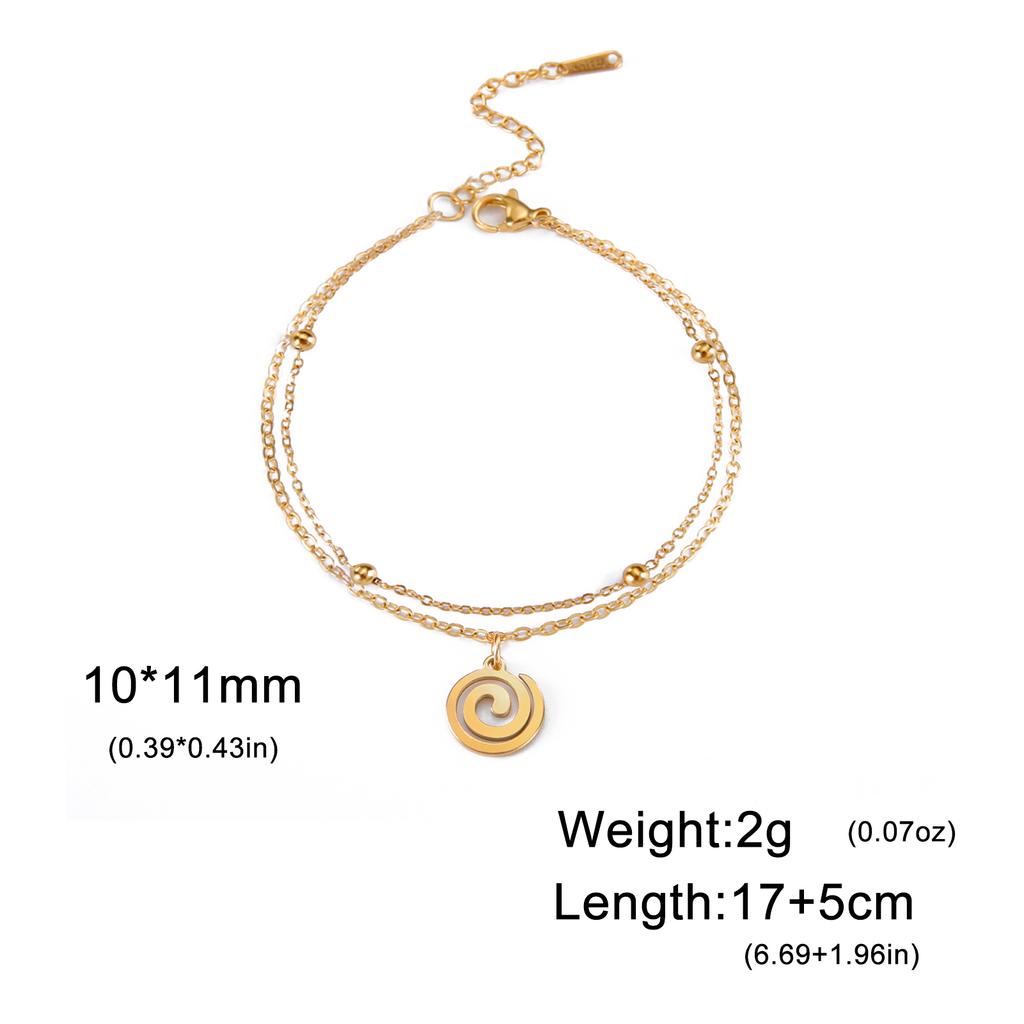 Cazador Spiral Swirl Charm Bracelet Stainless Steel Jewelry Paper Clip Chain Bracelets for Women Gift 2025 Trend Wholesale New