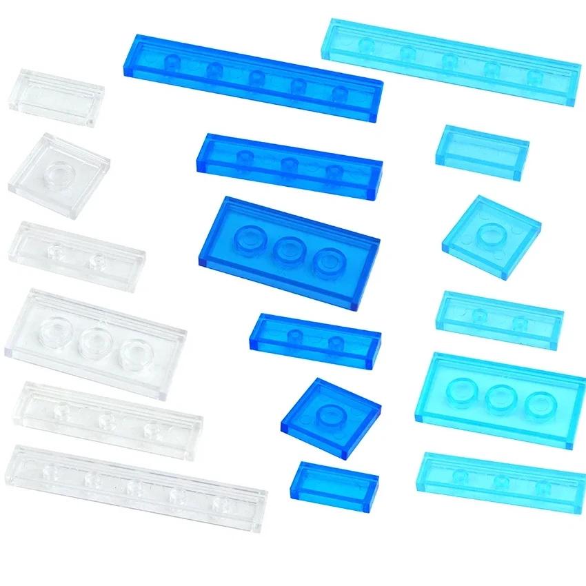 DIY Transparent Clear Building Blocks Smooth Thin Bricks Compatible with Leading Brands