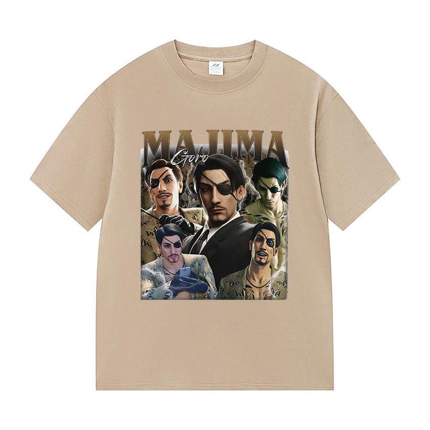 Limited Goro Majima Graphic Print T Shirt Mens Fashion Game Cosplay Short Sleeve Tshirts Man Vintage Oversized Cotton Tshirt