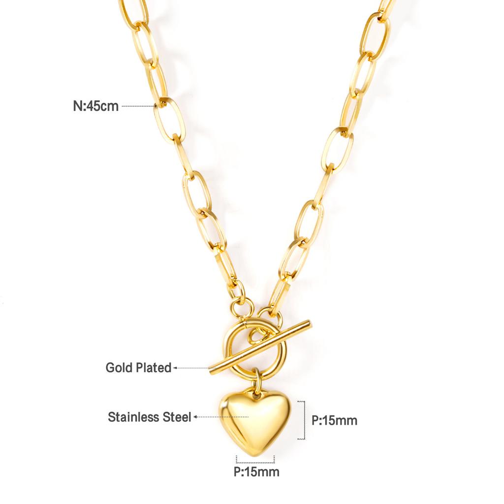 Dainty Gold Necklace With Heart Pendant Minimalist Fashion Jewelry For Women Delicate Layering Chain