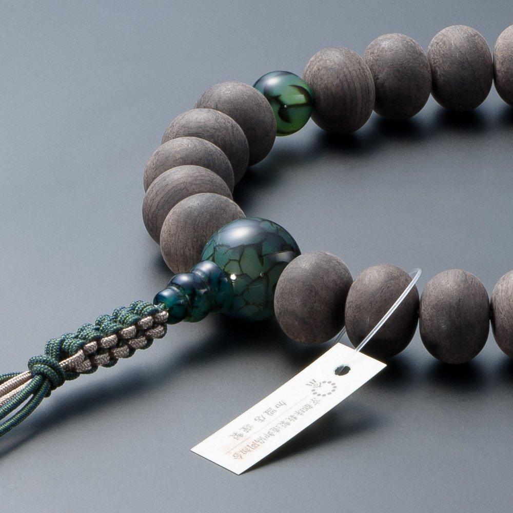 Buddhist Altar Shop Takita Shoten Prayer Beads Jodo Shinshu Authentic Rosary Beads Ebony Mandarin Dragon Pattern 23 Pure Silk String Tassels Prayer