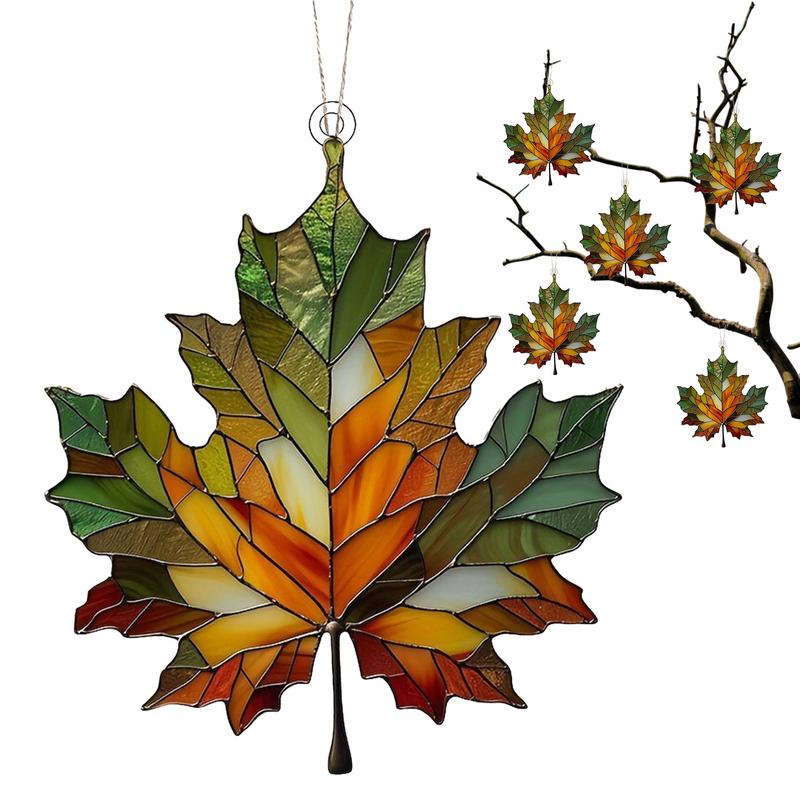 Artificial Acrylic 2D Maple Leaf Autumn Fake Leaves Garland Maple Leaves Vine Thanksgiving Christmas Wedding Party Decoration