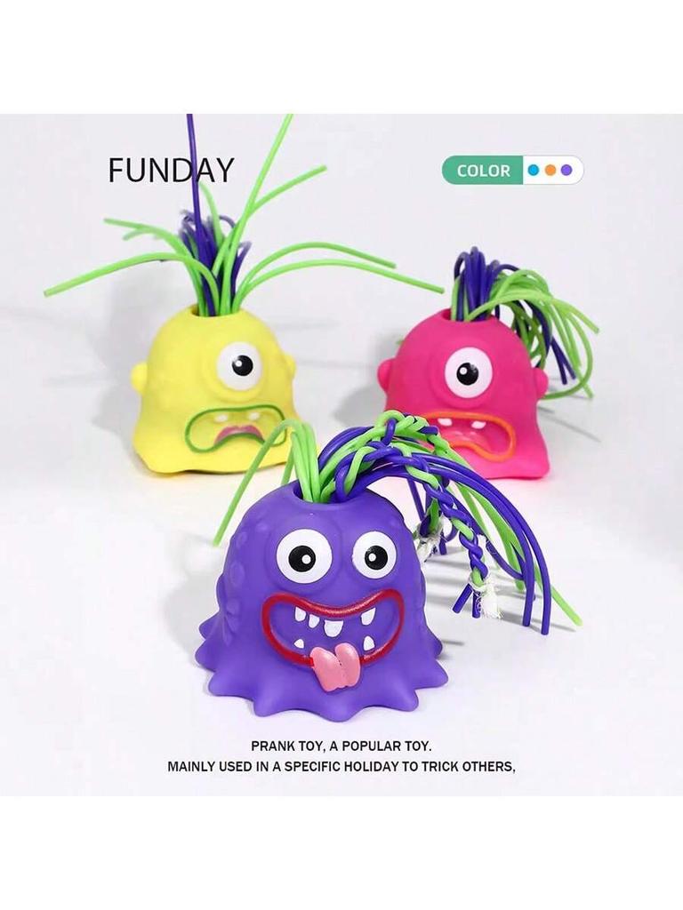 Tangle Monster Stress Toy – Pull Hair To Scream, Fun Fidget For Kids & Adults (Colorful Squishy Figures)