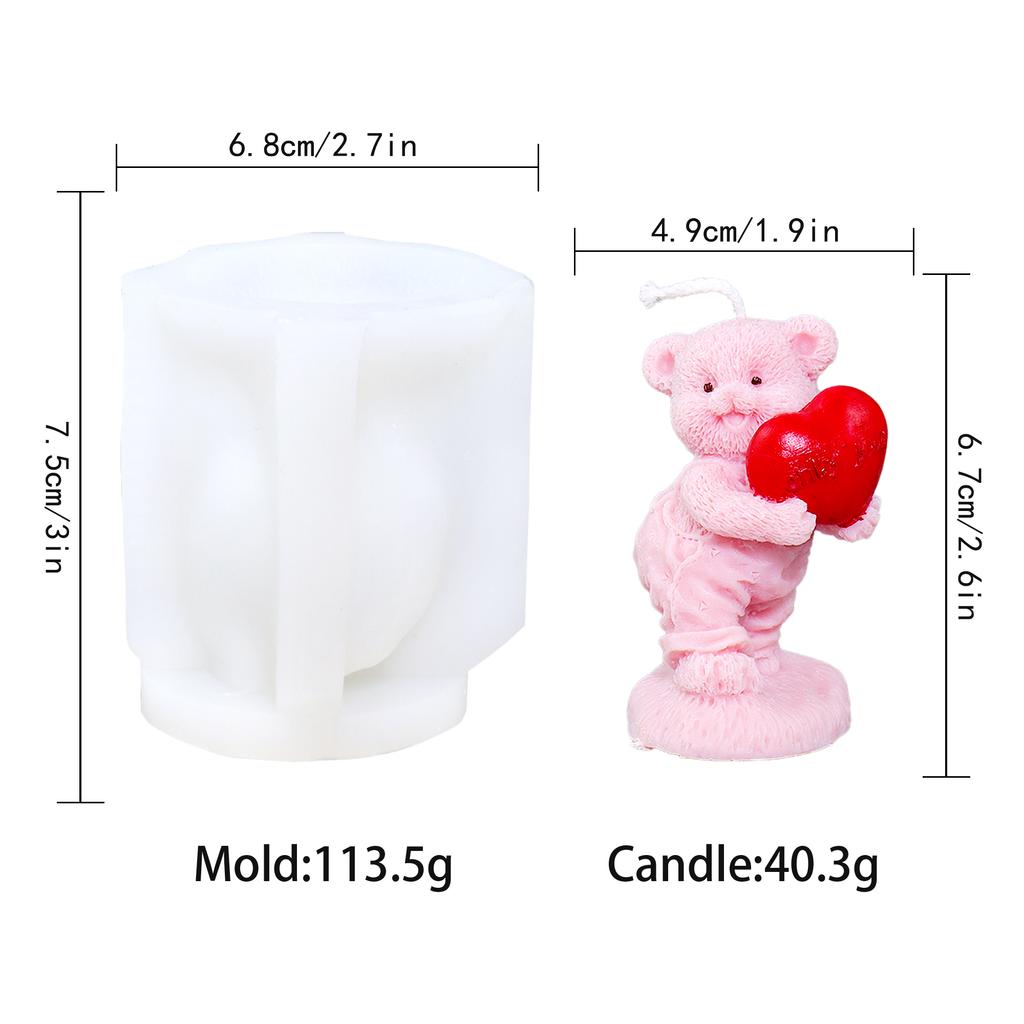 3D medvídek silikonová forma na svíčky zvířátka roztomilý pár medvídků forma na epoxidovou pryskyřici domácí dekorace nástroje na výrobu mýdla romantický svatební dar