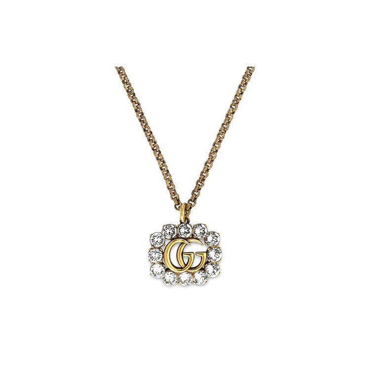 

Gucci Double G Series Double G Pendant Fashion Jewelry Crystal Necklace Women necklace Antique-Gold 605895-J1D50-8066 Used Gold