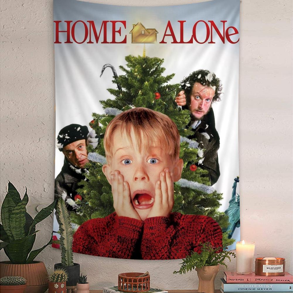 

Classic Mocie Home Alone Tapestry Art Printing Japanese Wall Tapestry Anime Wall Hanging Home Decor 74x94cm(29x37in)