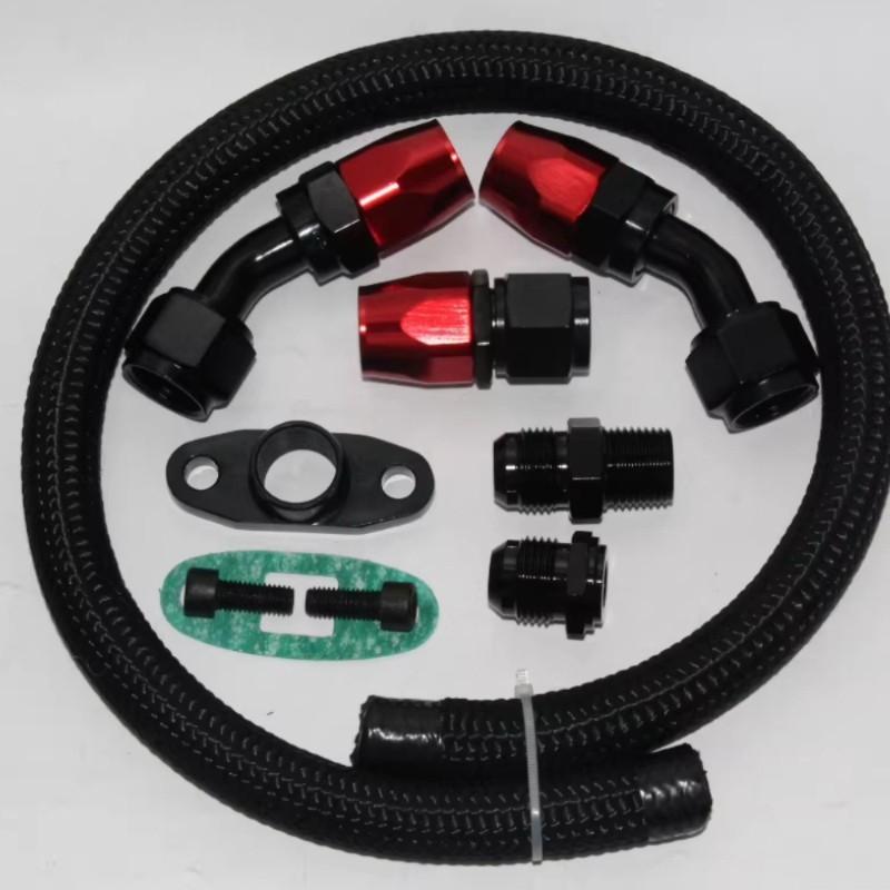 AN10 10AN Car Turbo Stainless Steel Braided Oil Drain Return Line for T3 T4 T04E T70 T60 T61
