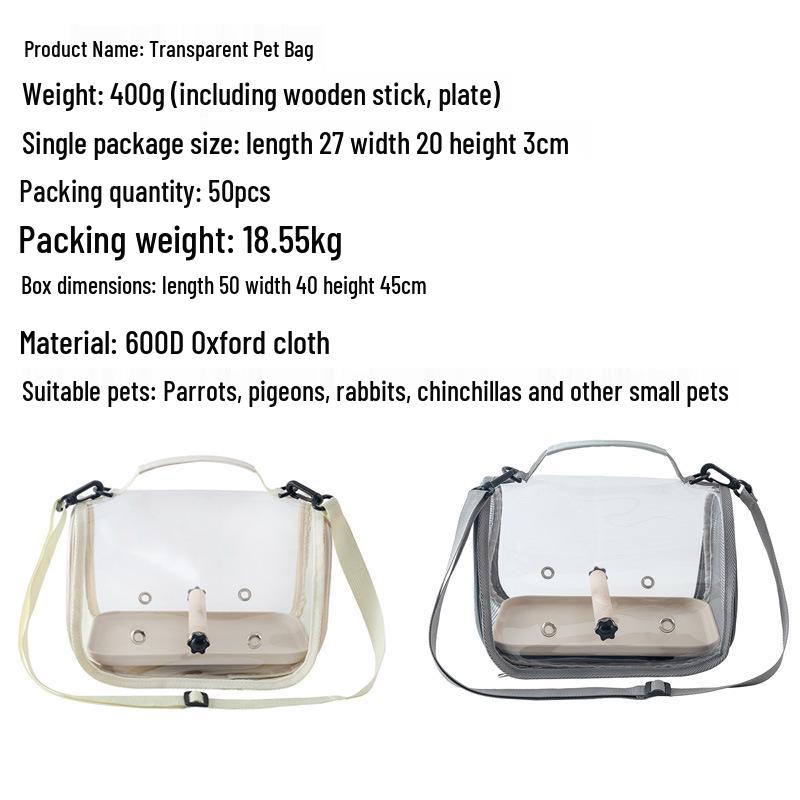 Portable Pet Carrier: Ideal for Small Birds, Pigeons, Lizards, Hamsters, and Cockatiels