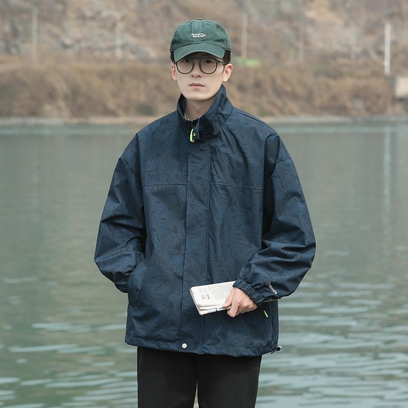 

Модная мужская куртка свободного кроя, повседневная, ветрозащитная, водонепроницаемая, для походов, пара, модная ветровка 4XL темно-синий