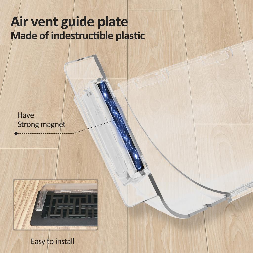 2 Stück Verstellbarer Luftauslassabweiser Ausziehbar 8-15,5 Zoll Transparent Tropfsicher Magnetischer Abweiser für Deckenregister