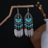 Bohemian Oval Tassel Beaded Earrings for Women - Ethnic Style