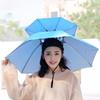 Double-layer Windproof Umbrella Cap Rain Sun Shade Head Umbrella Hat Camping Rain Gear  Hiking