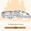 Tonglin S925 Sterling Silver Princess & Knight Couple Rings - Creative Christmas Gift