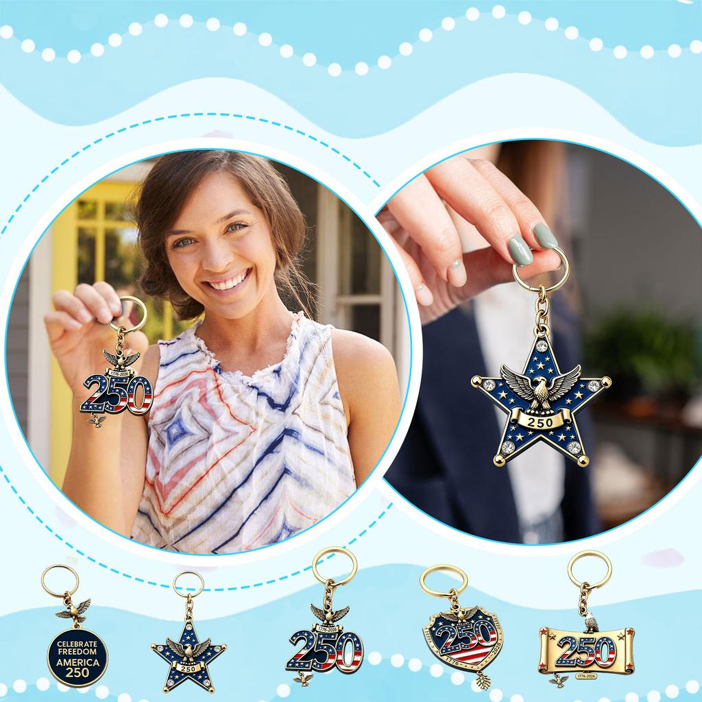 2D Acrylic Keychain For The 250th Anniversary Of The United States