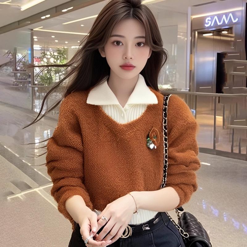 New Arrival: Sweet Autumn/Winter Short Slimming Sweater Set - Hot Girl Pure Desire Style
