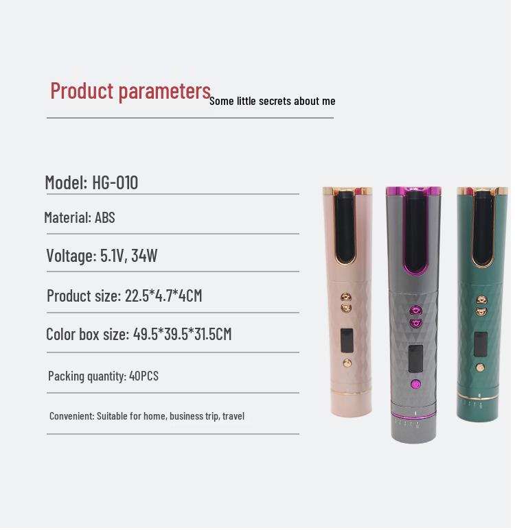 Wireless Automatic Rotating Curling Iron - Portable, Intelligent, Anti-Scald, Hair-Friendly LCD Device