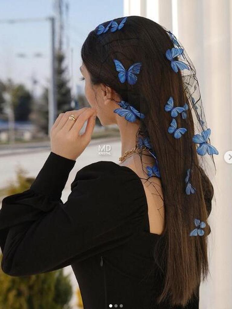 Wunsch Schmetterling 3D Mesh Schleier, Romantische Kirche Outdoor Kleidung