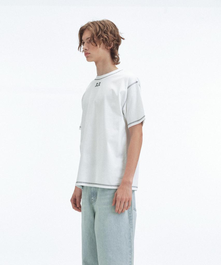 REST&RECREATION T-Shirt mit doppeltem Logo - Weiß