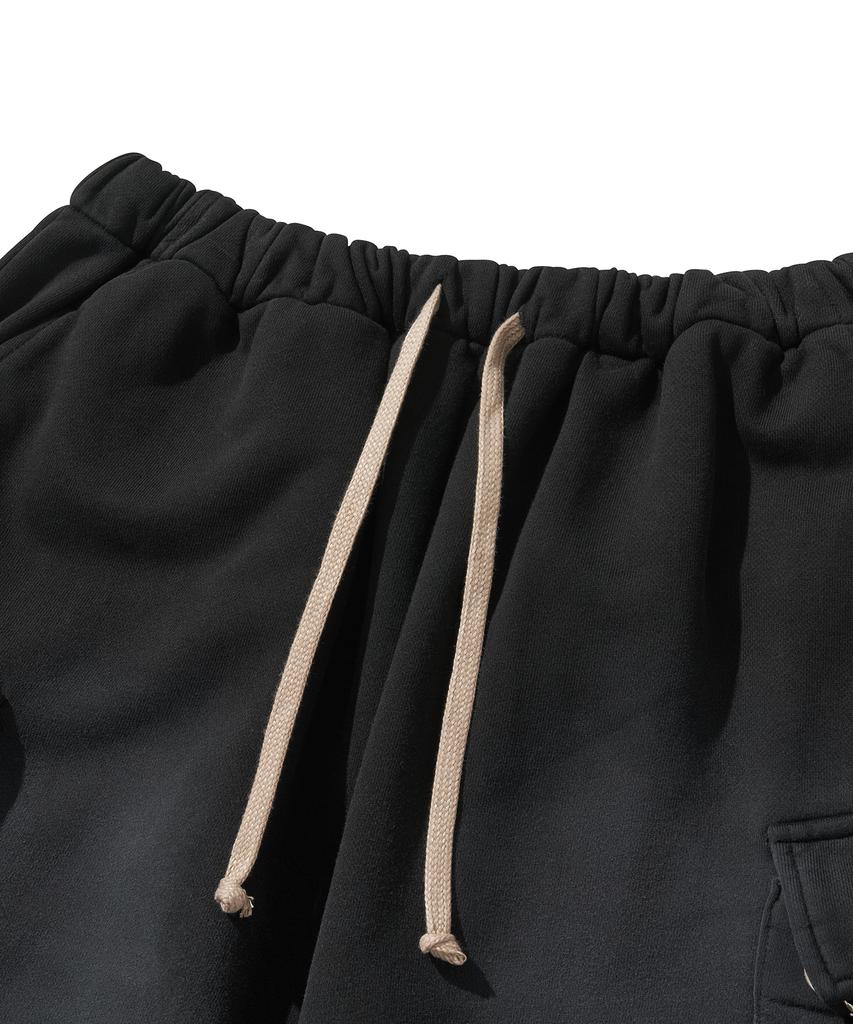 LIBERE Washed Sweat Cargo Pants / Black