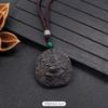 Natural ebony hand-carved necklace female long retro literary Pixiu sweater chain versatile accessories