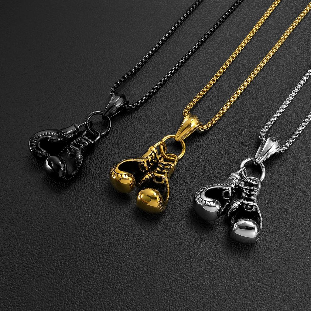 Retail and Customes Stainless Steel Boxing Gloves Necklace