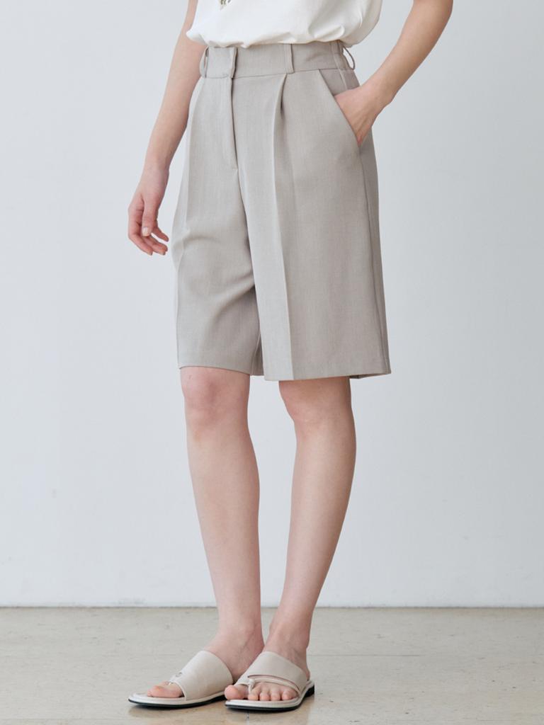 Le Studio Pintuck Wide Half Slacks (Bgy)