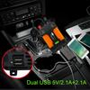 DC 12V To AC 220V/110VLED Power Display Car Power Inverter Charger Converter Voltage Transformer 2 USB Universal Socket