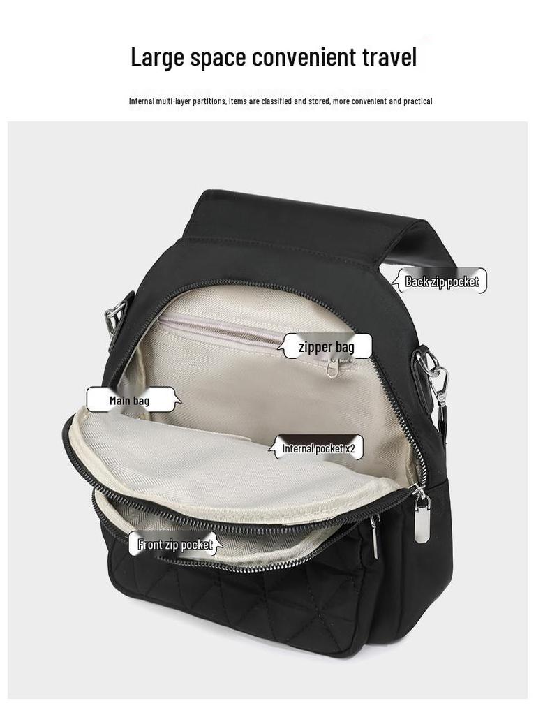 Lightweight Women's Three-Way Travel Backpack - Large Capacity, Casual, Fashionable Mommy Bag