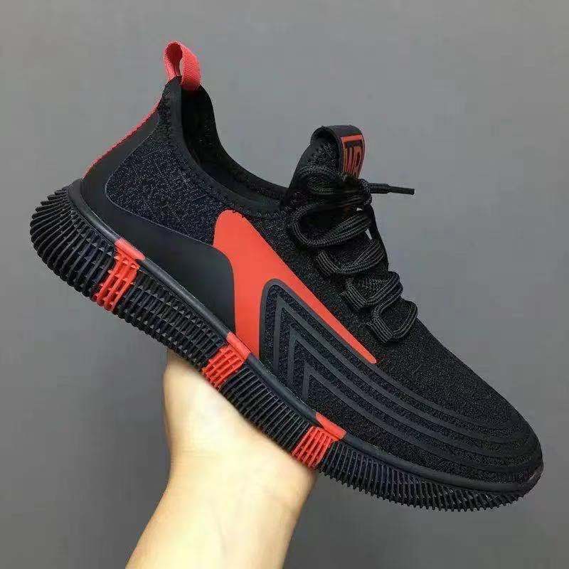 New Korean Version of Casual Sports Shoes Sports Fly-woven Running Shoes Comfortable and Non-slip Casual Men's Shoes Trendy Versatile Men's Shoes