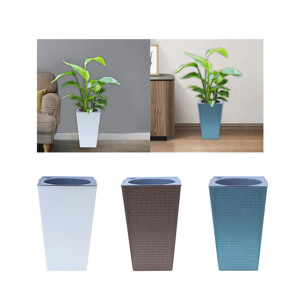 Self Watering Pp Planter Pot Height 27cm Sturdy Versatile with Drainage Holes for Bedroom Kitchen Accessory