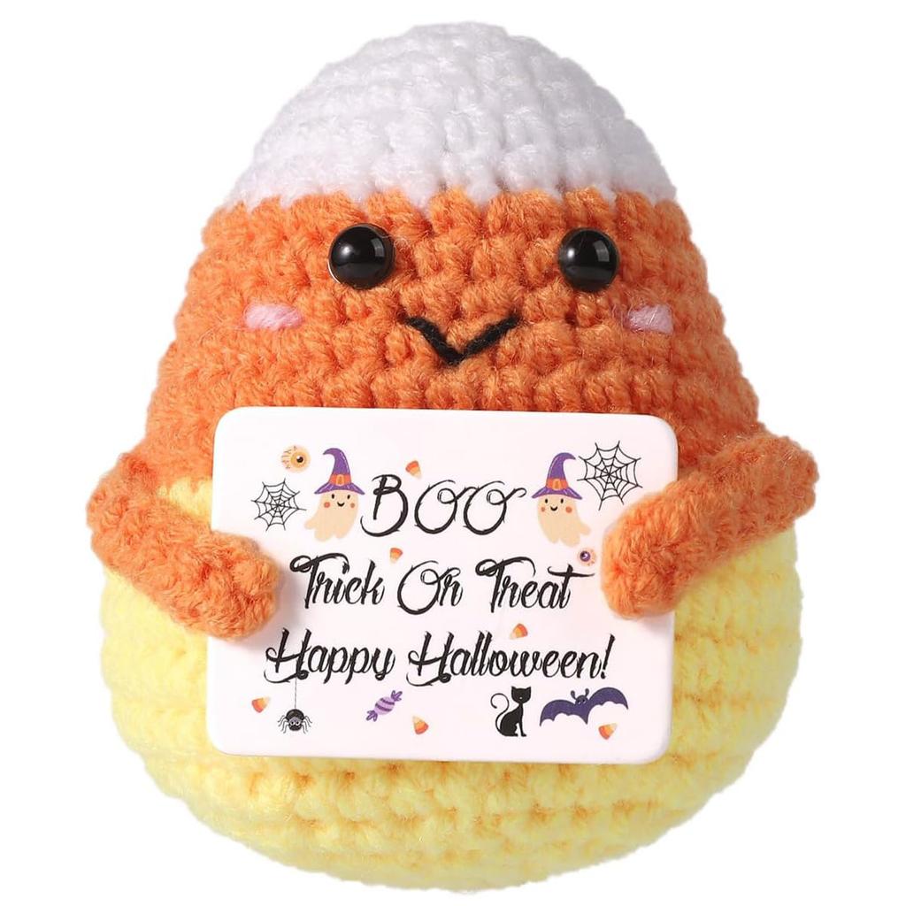 New Funny Emotional Support Positive Crochet Cake Doll Christmas Home Decoration Handmade Knitted Cake Desk Ornament
