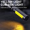 Top corner mode of LED portable flashlight with cellular side light supports TYPE-C charging.