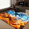 1PC Custom Name Fire Ice Fantasy Theme Floor Mat Ideal for Living Room, Game Rooms, Office, Bedroom,Floor Mat Playful Design