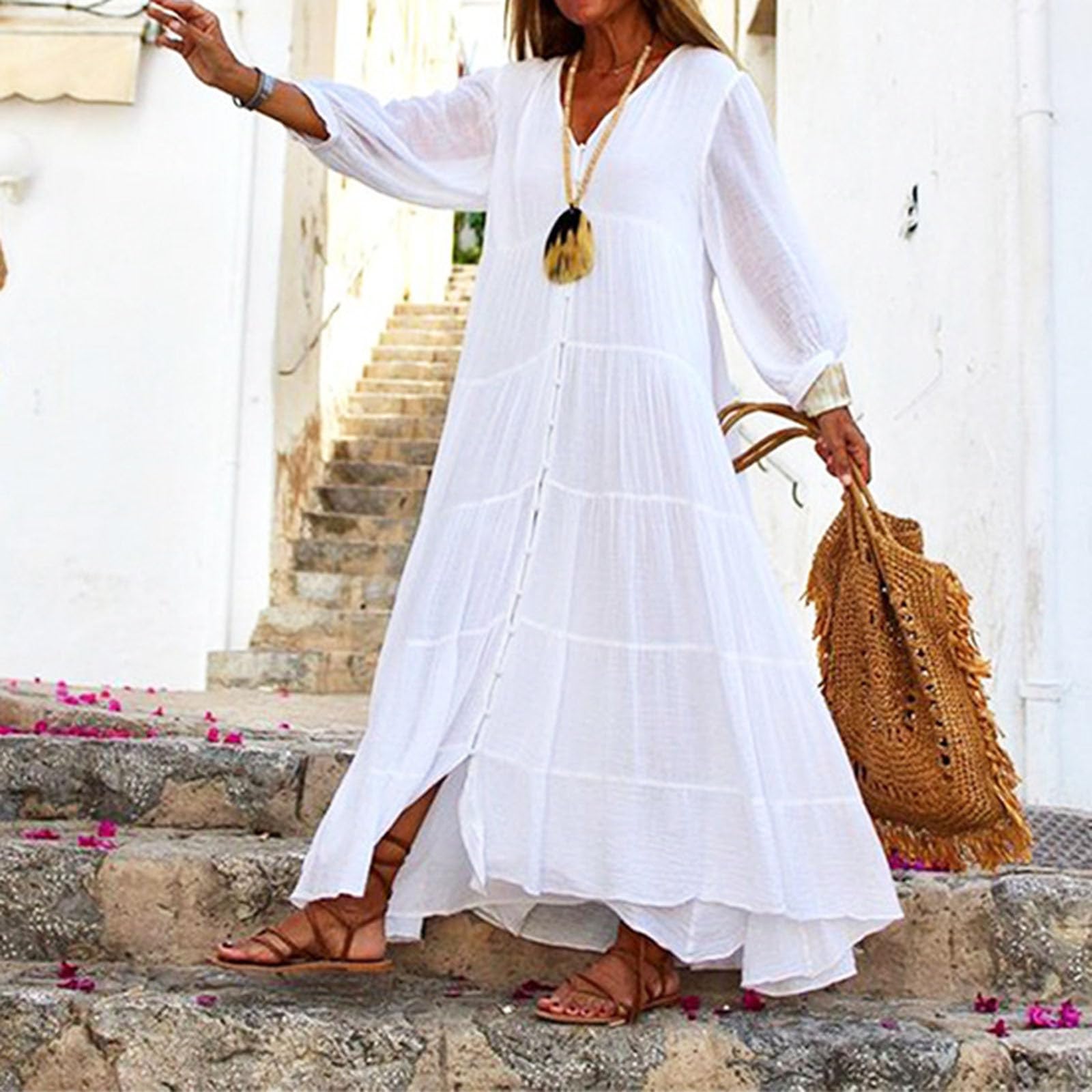 Women s Casual And Fashionable Dress XL белый