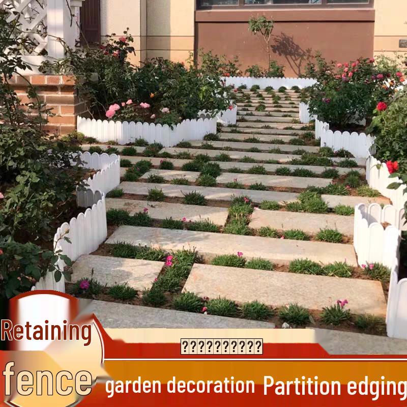 Country Style Plastic Garden Fence & Trellis - Flower Bed Enclosure and Picket Barrier