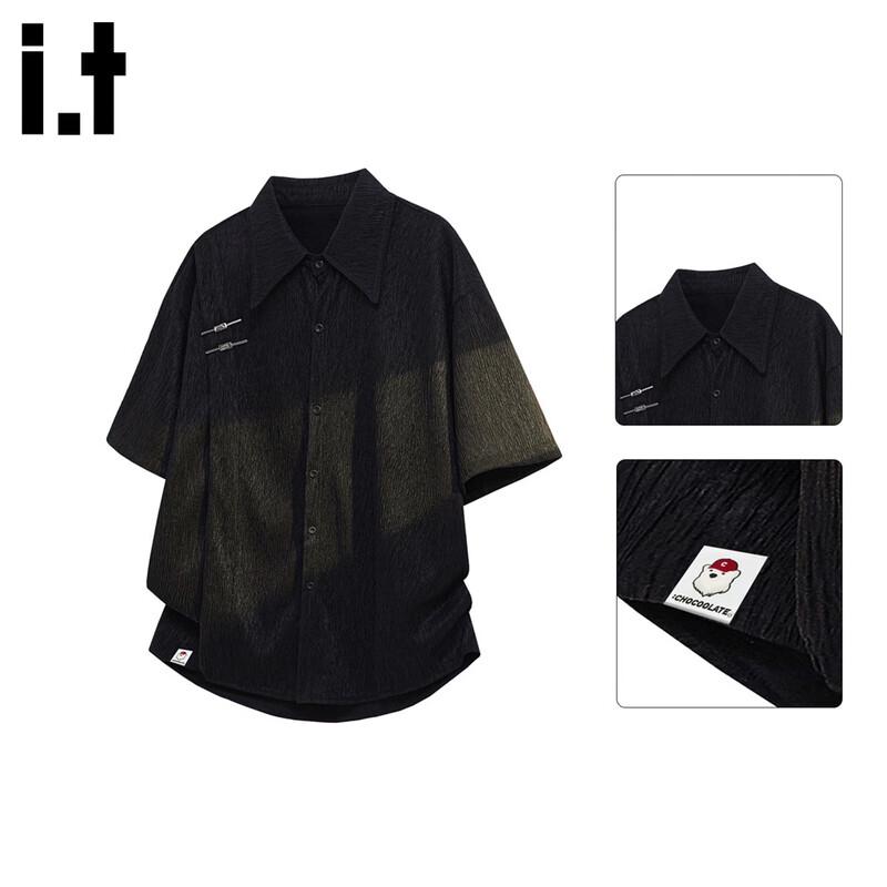 Men s New Chinese Style Textured Short-Sleeve Shirt 2XL