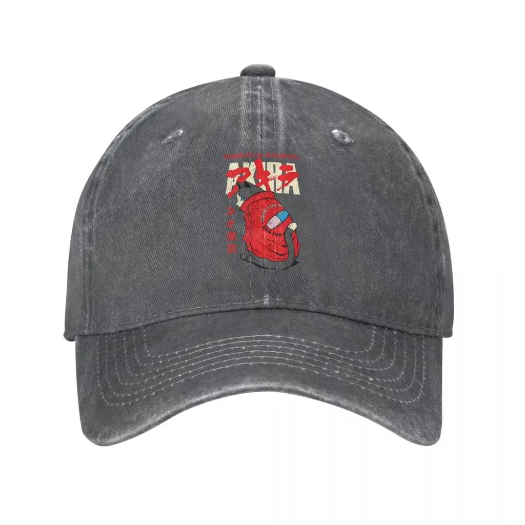 Mode Akira Katze Baseball Cap Männer Frauen Distressed Denim Kopfbedeckung Anime Outdoor Aktivitäten Caps Hut