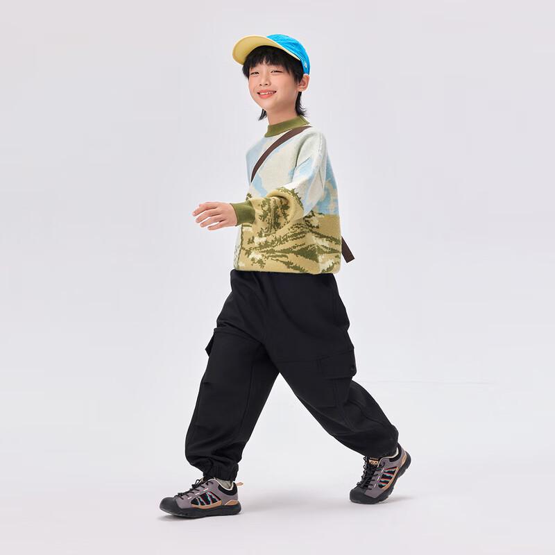 EBAER Unisex Kids Fleece Lined Winter Cargo Pants 110