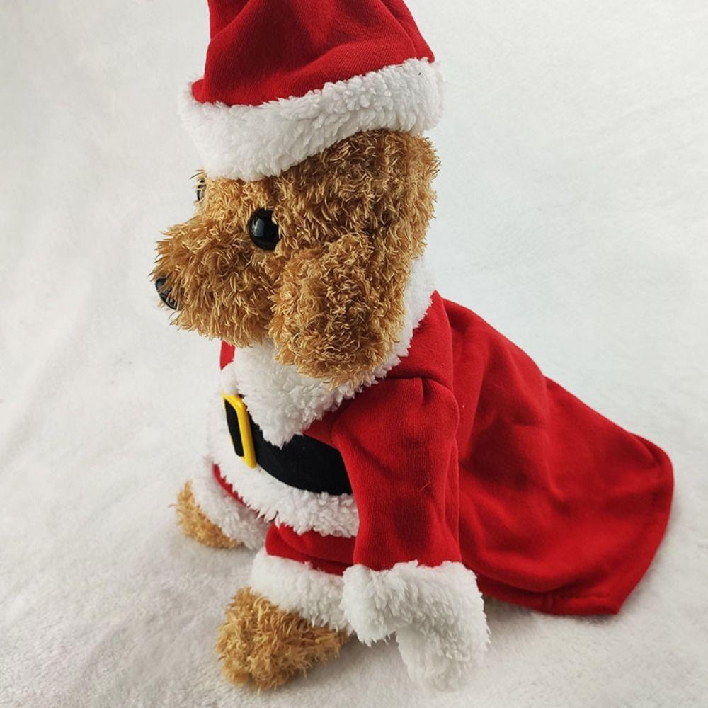 Funny Cosplay Santa Christmas Pet Costume Dog Hoodies Dog Suit with Cap