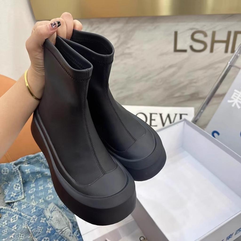 2025 New Platform Shoes Women Boots Round Toe Zipper Spring Autumn Ankle Female Botines De Mujer Chelsea Boots