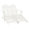 VidaXL Adirondack Garden Chair 2-Seater and Footrest White Fir