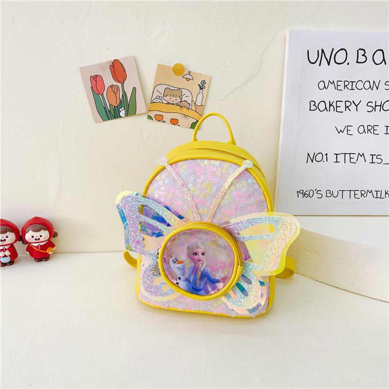 Adorable Korean Style Children's Backpack Lightweight Princess Pu Sequin Toddler Bag For Kindergarten